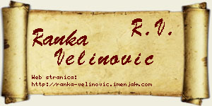 Ranka Velinović vizit kartica